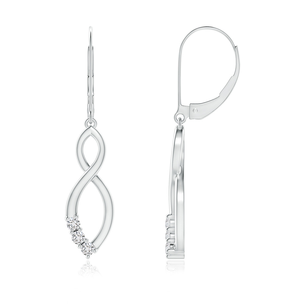 2mm HSI2 Diamond Infinity Drop Leverback Earrings in White Gold