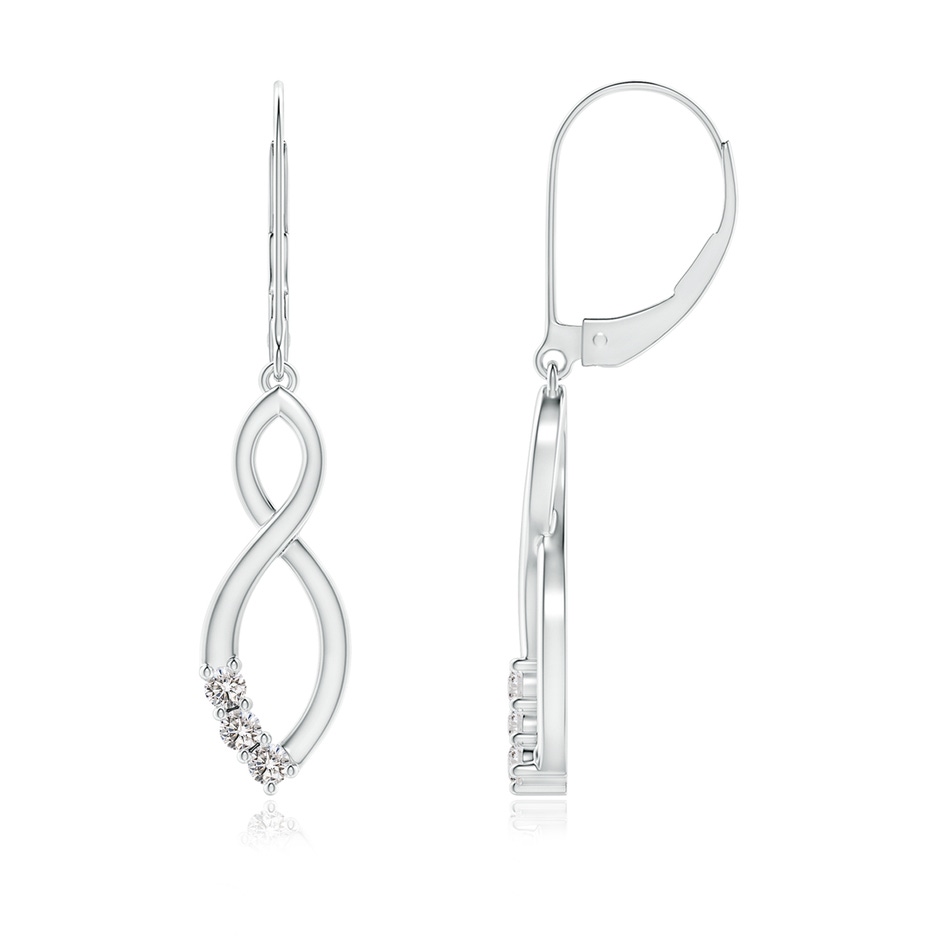 2mm IJI1I2 Diamond Infinity Drop Leverback Earrings in White Gold 