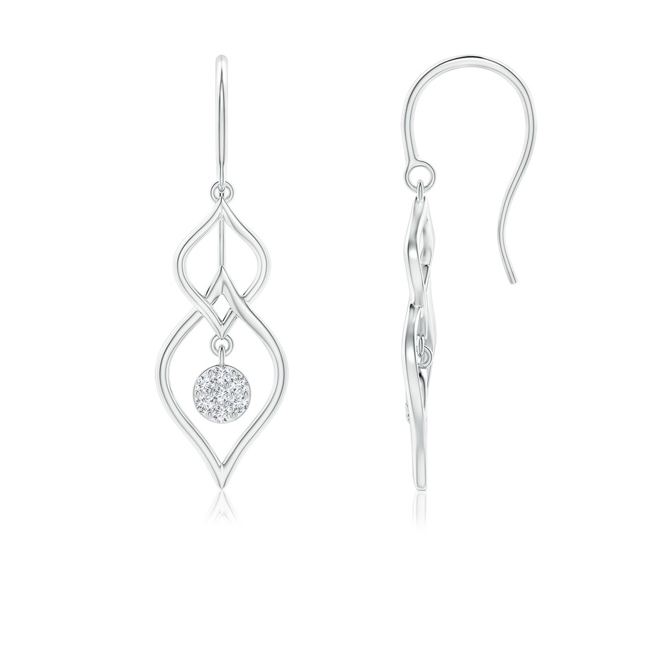 1.15mm GVS2 Diamond Cluster Double Drop Earrings in P950 Platinum 