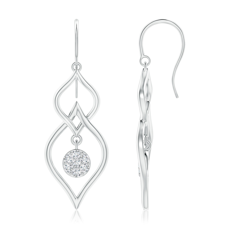 1.85mm GVS2 Diamond Cluster Double Drop Earrings in White Gold 