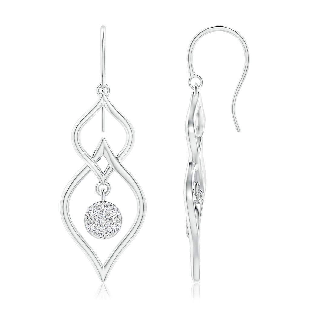 1.85mm HSI2 Diamond Clustre Double Drop Earrings in White Gold