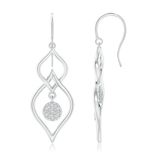 1.85mm HSI2 Diamond Cluster Double Drop Earrings in White Gold