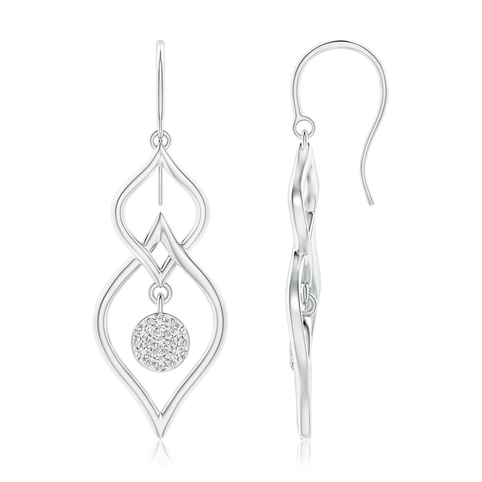 1.85mm HSI2 Diamond Clustre Double Drop Earrings in White Gold 