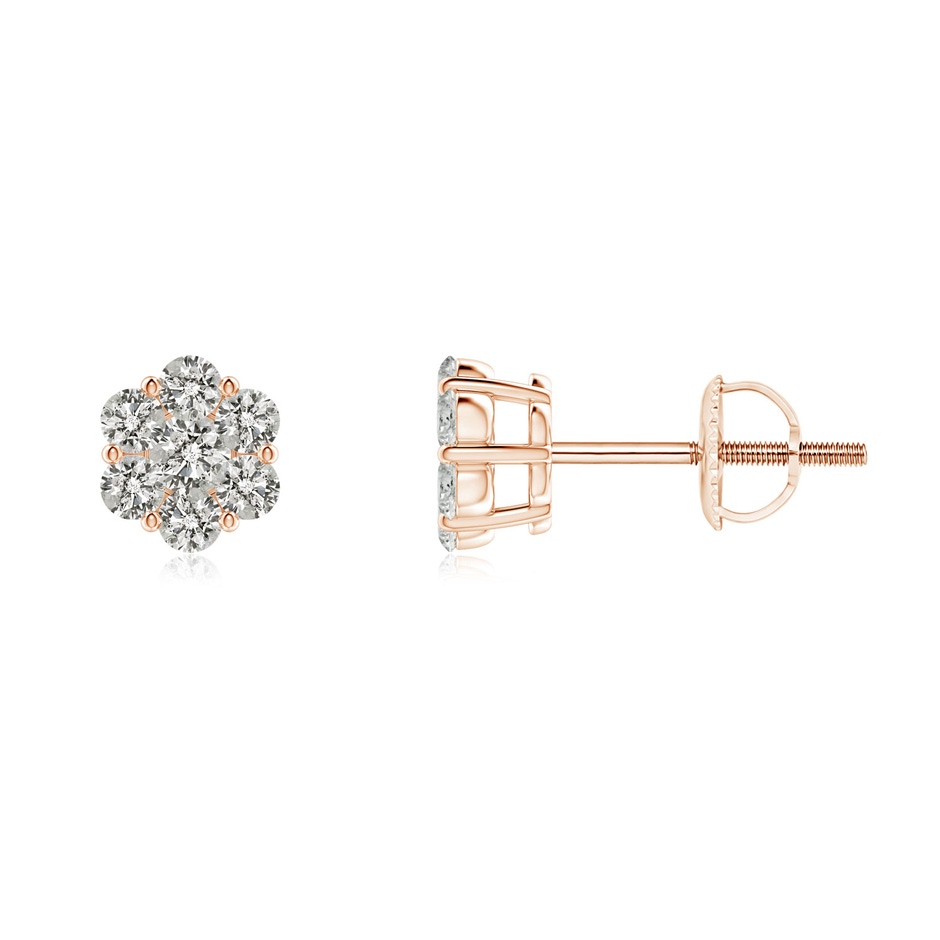 1.9mm KI3 Pressure-Set Diamond Cluster Stud Earrings in Rose Gold 