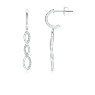 0.9mm GVS2 Diamond Infinity Dangle J-Hoop Earrings in P950 Platinum