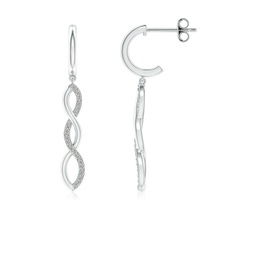 Drop Silver Diamond Earrings