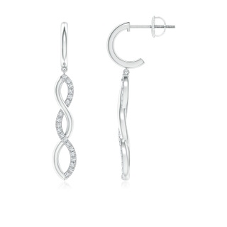 1mm GVS2 Diamond Infinity Dangle J-Hoop Earrings in P950 Platinum