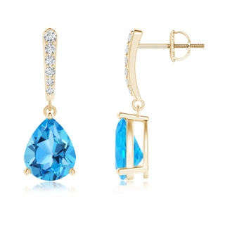 Pear AAA Swiss Blue Topaz