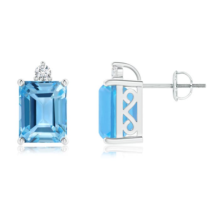 AA - Swiss Blue Topaz / 5.62 CT / 14 KT White Gold