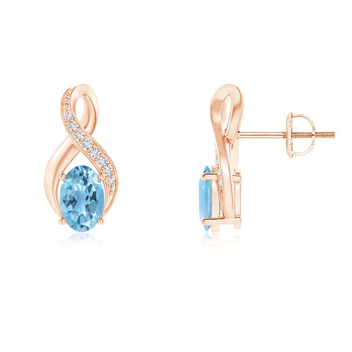 A - Swiss Blue Topaz / 1.14 CT / 14 KT Rose Gold