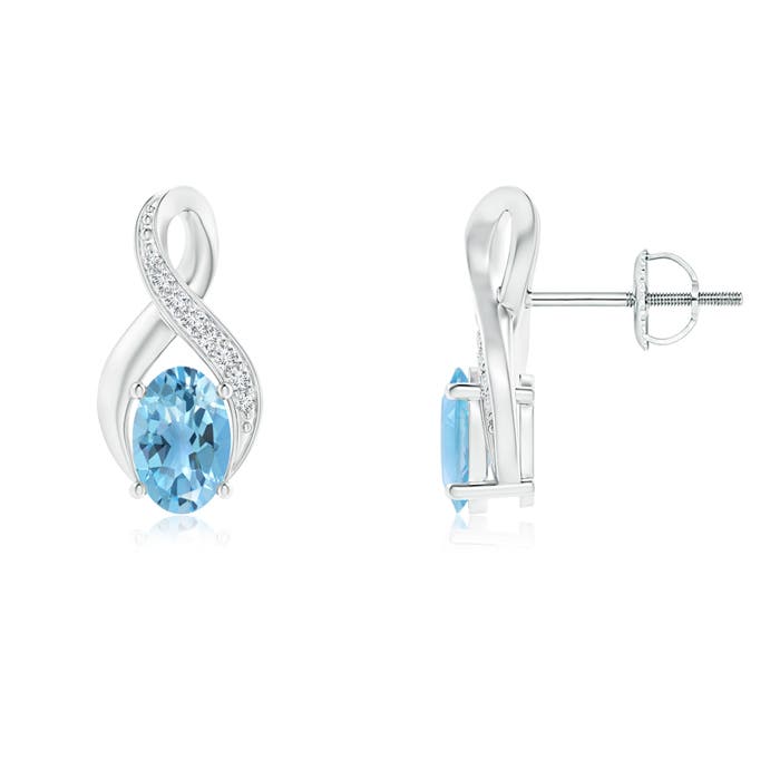 A - Swiss Blue Topaz / 1.14 CT / 14 KT White Gold