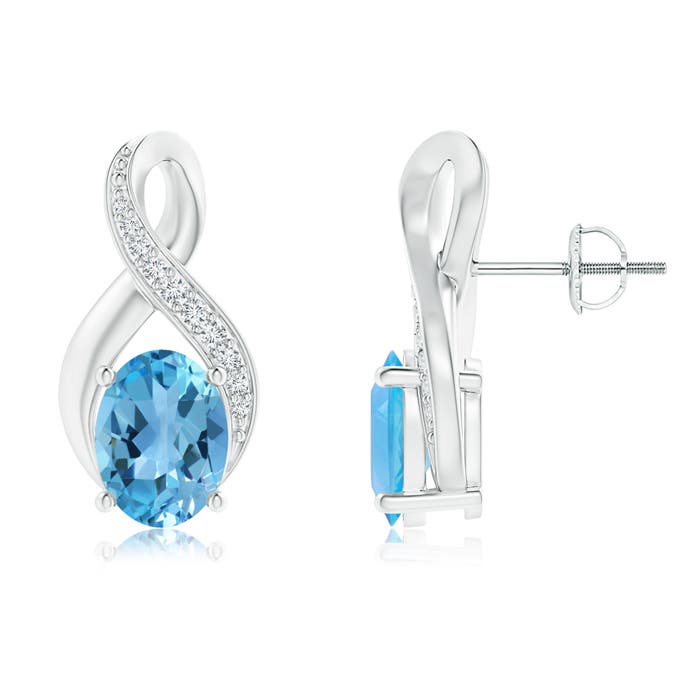 AA - Swiss Blue Topaz / 3.11 CT / 14 KT White Gold