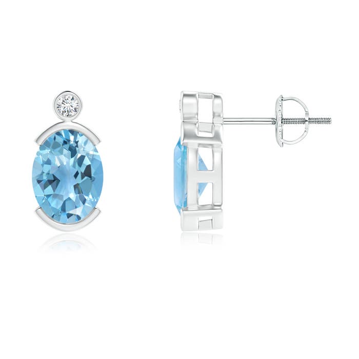 A - Swiss Blue Topaz / 3.06 CT / 14 KT White Gold