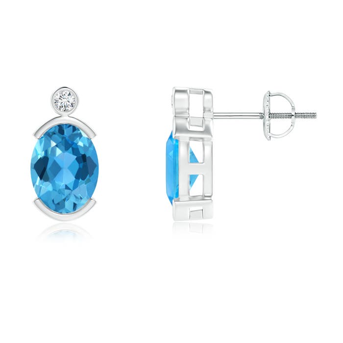 AAA - Swiss Blue Topaz / 3.06 CT / 14 KT White Gold