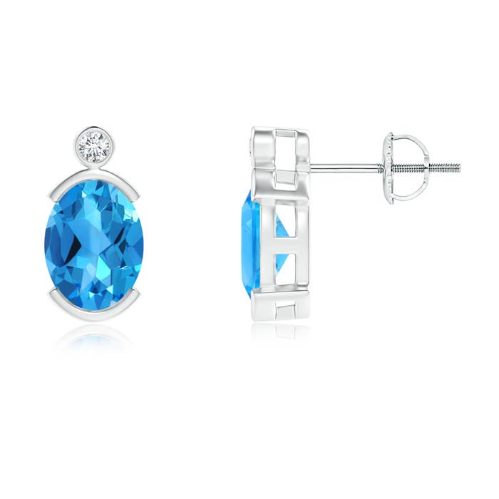 AAAA - Swiss Blue Topaz / 3.06 CT / 14 KT White Gold