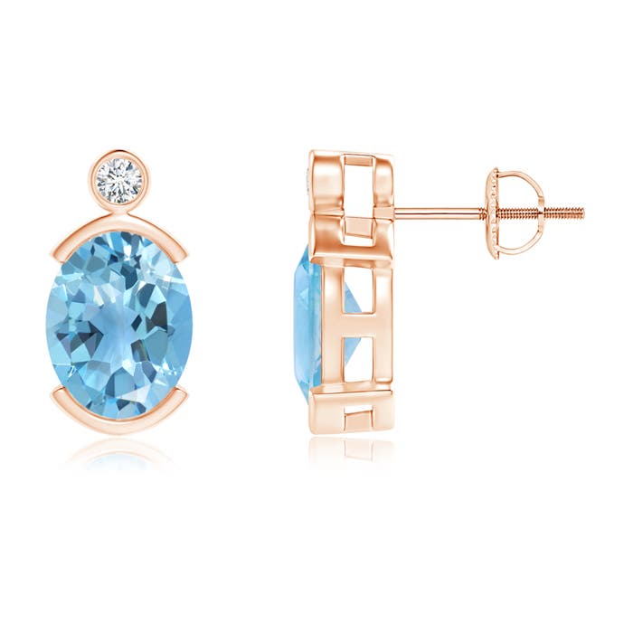 A - Swiss Blue Topaz / 4.59 CT / 14 KT Rose Gold