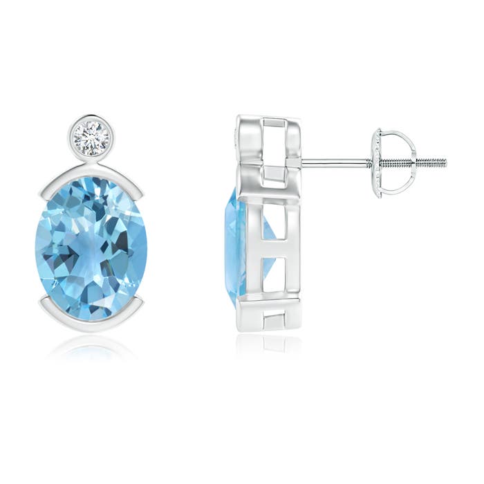 A - Swiss Blue Topaz / 4.59 CT / 14 KT White Gold