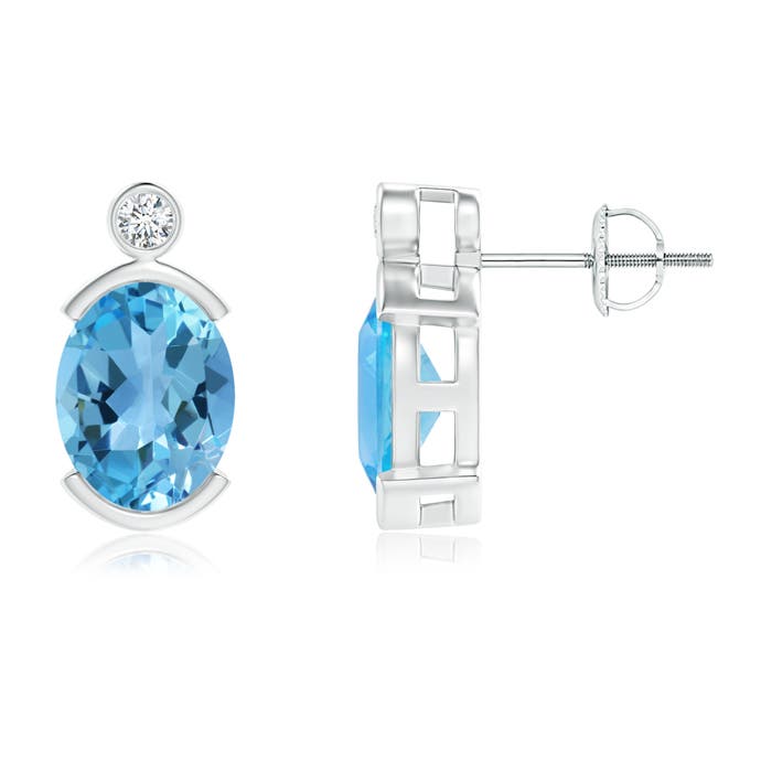 AA - Swiss Blue Topaz / 4.59 CT / 14 KT White Gold