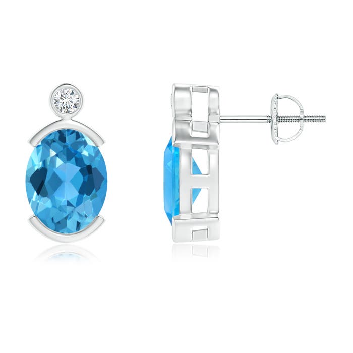 AAA - Swiss Blue Topaz / 4.59 CT / 14 KT White Gold