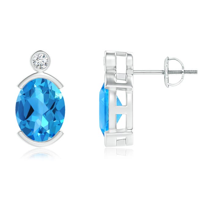 AAAA - Swiss Blue Topaz / 4.59 CT / 14 KT White Gold