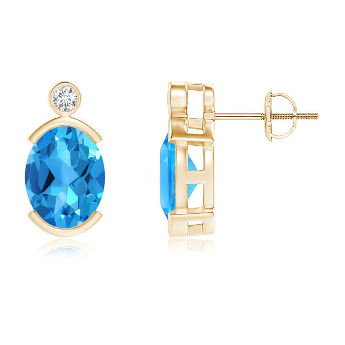 AAAA - Swiss Blue Topaz / 4.59 CT / 14 KT Yellow Gold