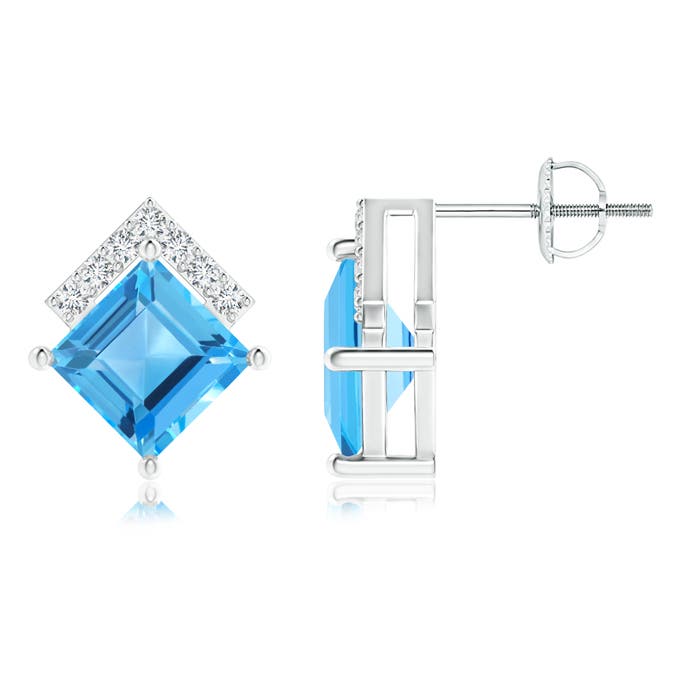 AAA - Swiss Blue Topaz / 2.84 CT / 14 KT White Gold