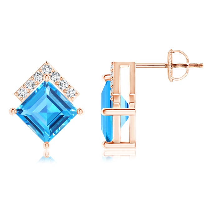 AAAA - Swiss Blue Topaz / 2.84 CT / 14 KT Rose Gold