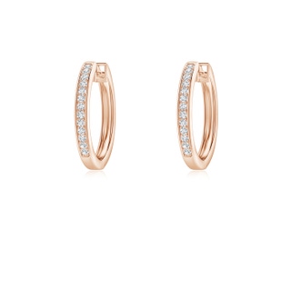 0.9mm GVS2 Pave-Set Diamond Hinged Hoop Earrings in 10K Rose Gold