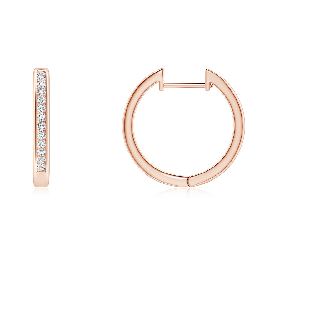 0.9mm GVS2 Pave-Set Diamond Hinged Hoop Earrings in 18K Rose Gold Side 199