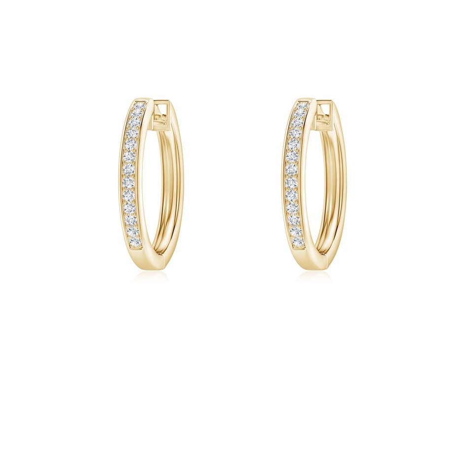 0.9mm GVS2 Pave-Set Diamond Hinged Hoop Earrings in 18K Yellow Gold 