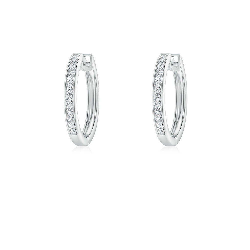 0.9mm GVS2 Pave-Set Diamond Hinged Hoop Earrings in P950 Platinum