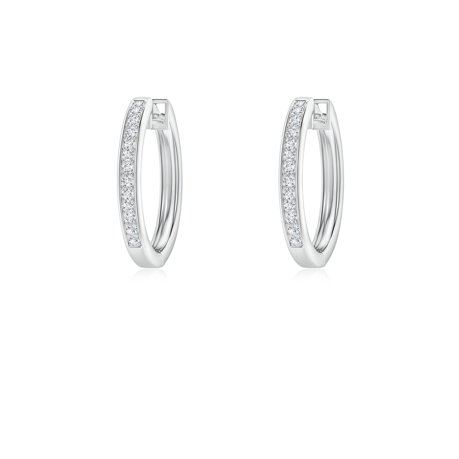 0.9mm GVS2 Pave-Set Diamond Hinged Hoop Earrings in P950 Platinum 