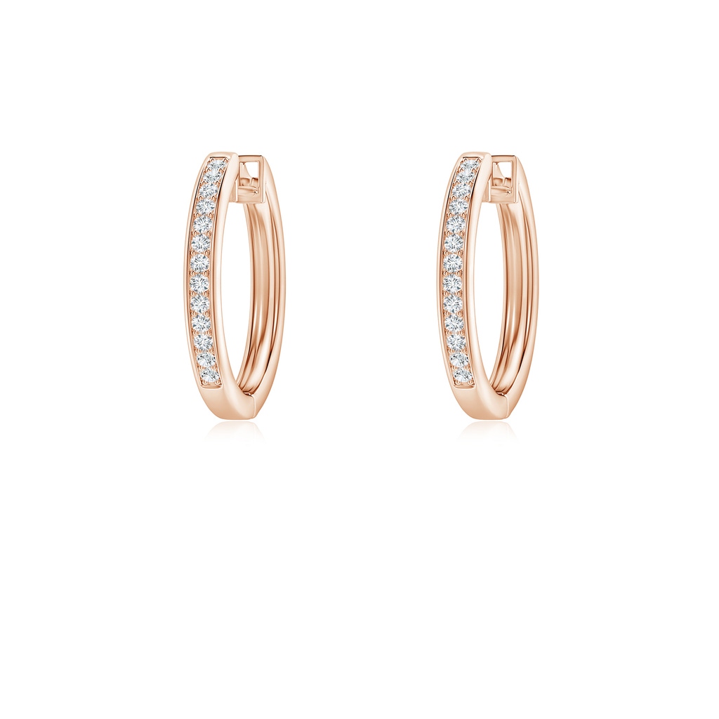 0.9mm GVS2 Pave-Set Diamond Hinged Hoop Earrings in Rose Gold