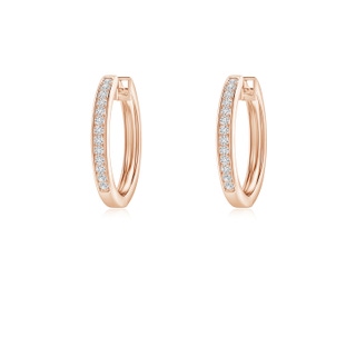 0.9mm HSI2 Pave-Set Diamond Hinged Hoop Earrings in 9K Rose Gold