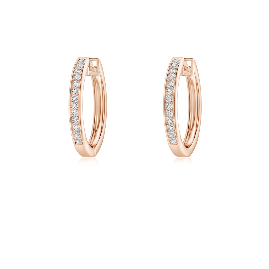 0.9mm HSI2 Pave-Set Diamond Hinged Hoop Earrings in Rose Gold