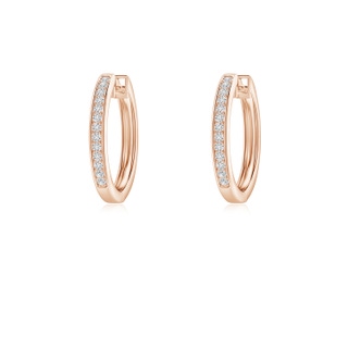 0.9mm HSI2 Pave-Set Diamond Hinged Hoop Earrings in Rose Gold