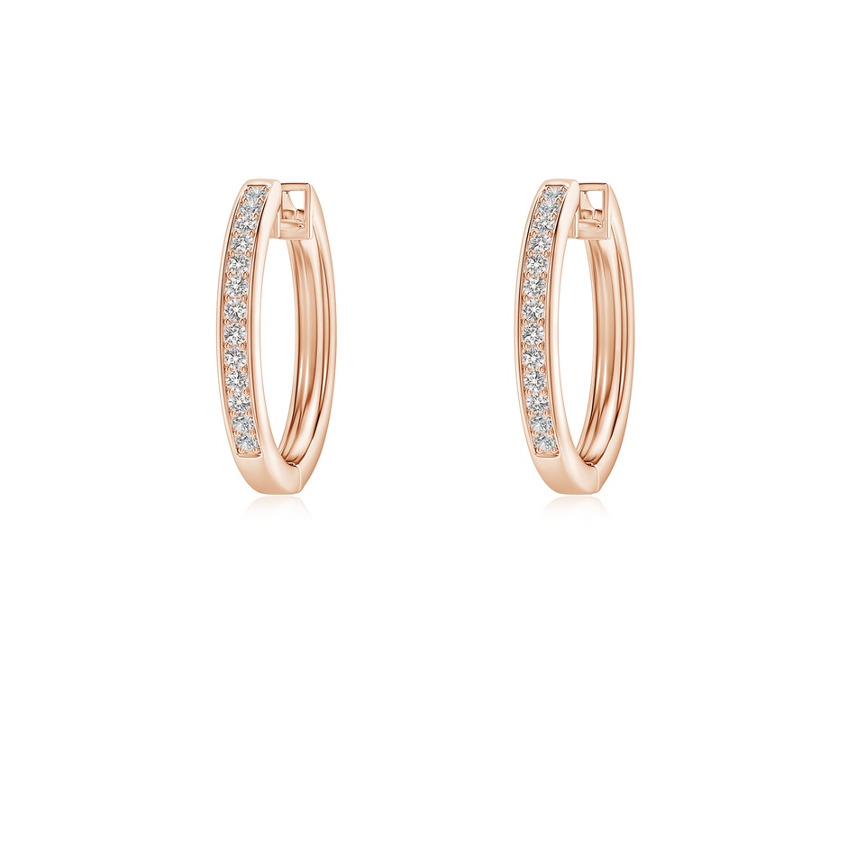 0.9mm IJI1I2 Pave-Set Diamond Hinged Hoop Earrings in Rose Gold 