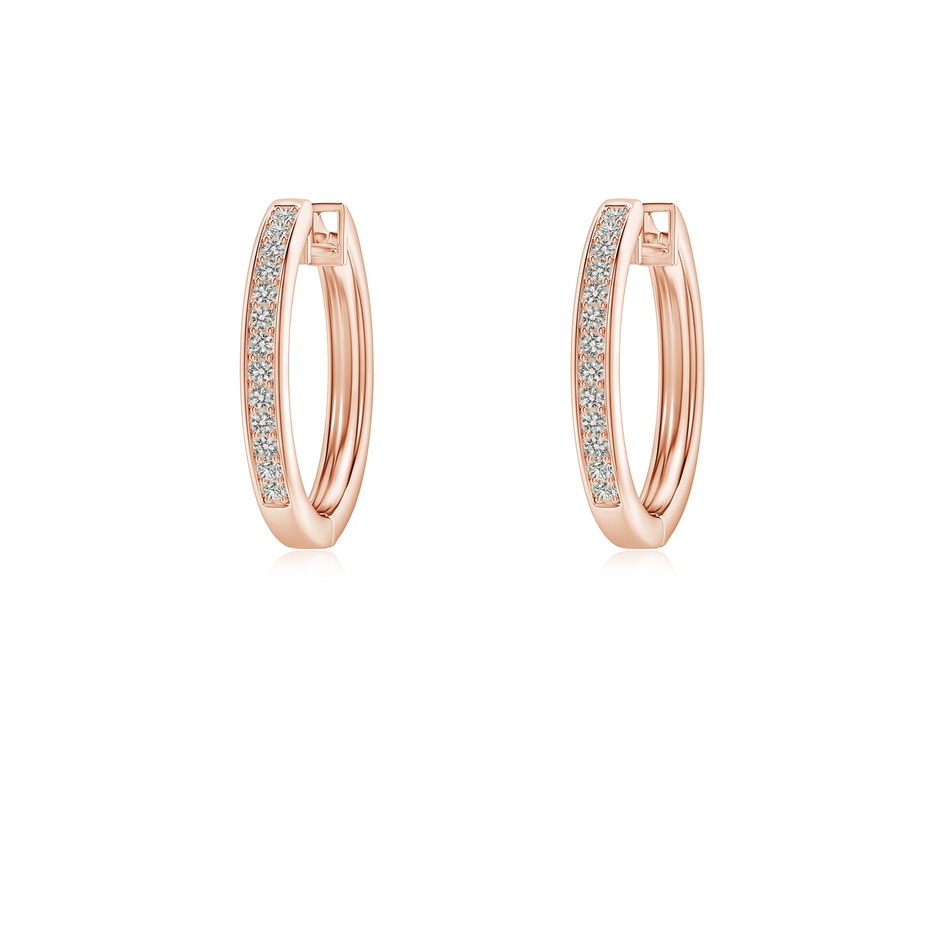 0.9mm KI3 Pave-Set Diamond Hinged Hoop Earrings in 18K Rose Gold 