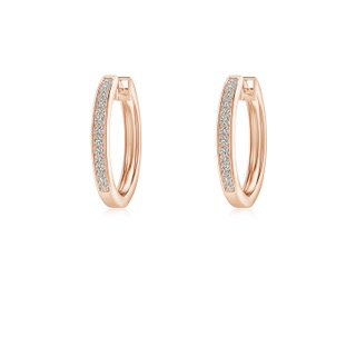 0.9mm KI3 Pave-Set Diamond Hinged Hoop Earrings in 9K Rose Gold