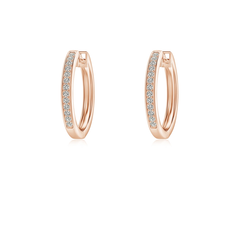 0.9mm KI3 Pave-Set Diamond Hinged Hoop Earrings in 9K Rose Gold 