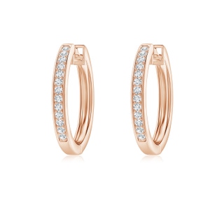 1.2mm GVS2 Pave-Set Diamond Hinged Hoop Earrings in Rose Gold