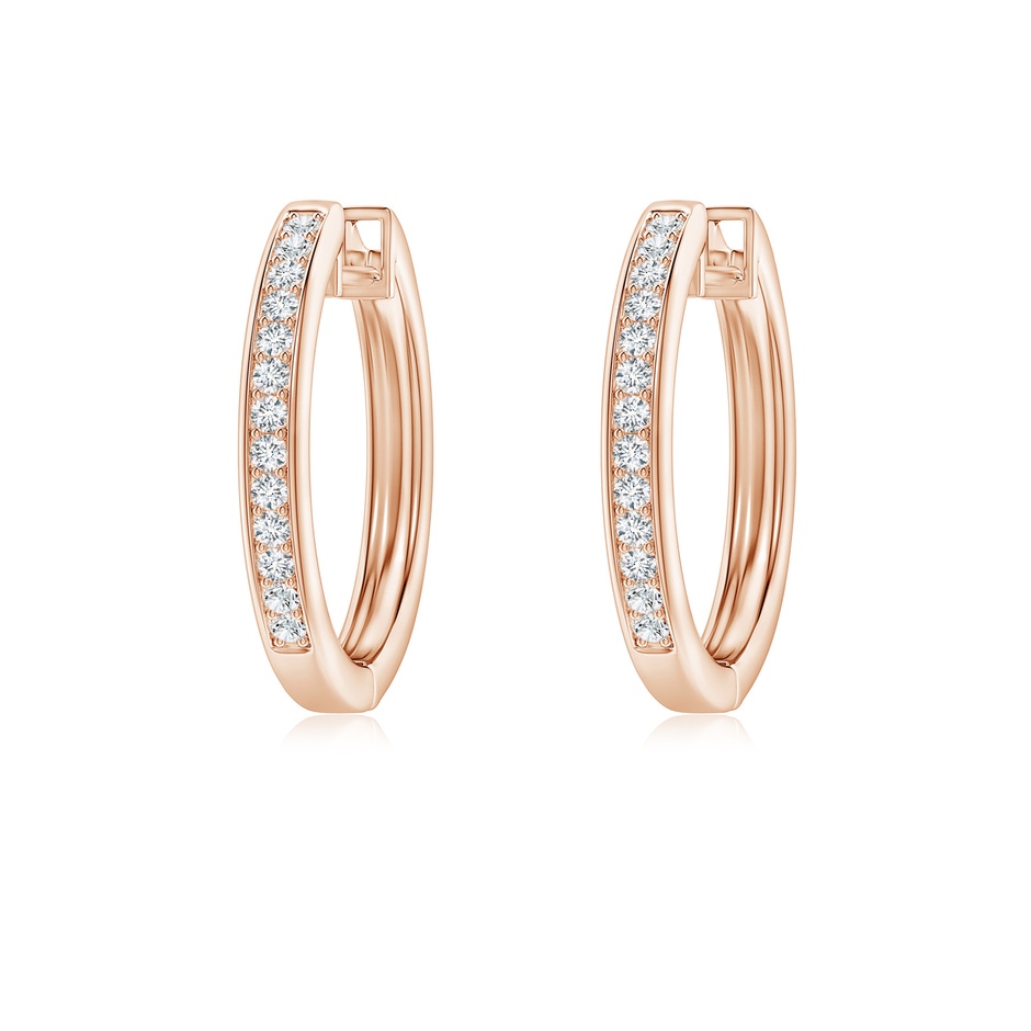 1.2mm GVS2 Pave-Set Diamond Hinged Hoop Earrings in Rose Gold 
