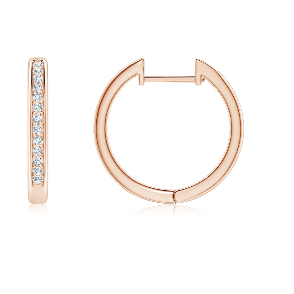 1.2mm GVS2 Pave-Set Diamond Hinged Hoop Earrings in Rose Gold side 199