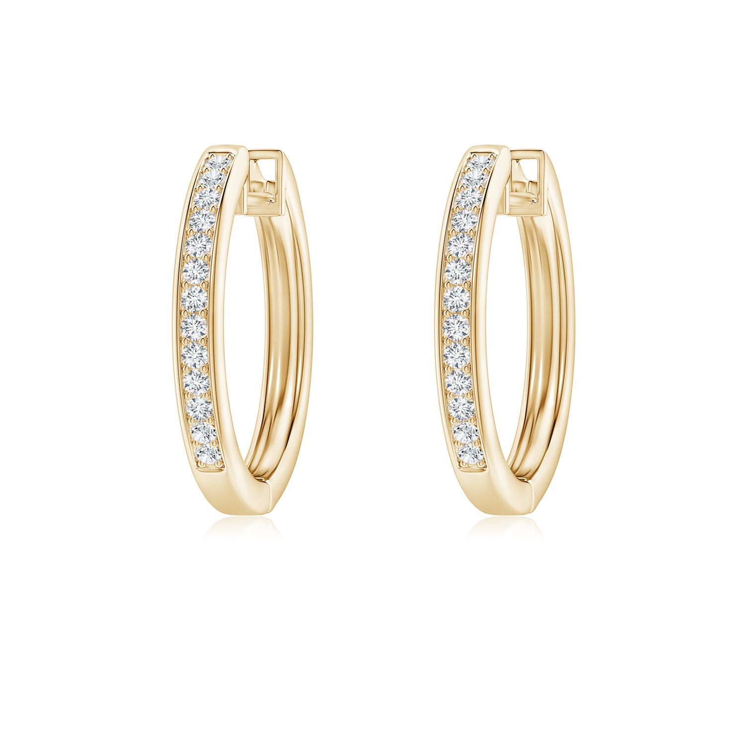 Pave-Set Diamond Hinged Hoop Earrings