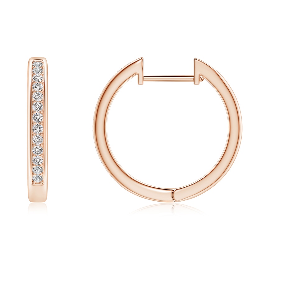 1.2mm IJI1I2 Pave-Set Diamond Hinged Hoop Earrings in Rose Gold side 199