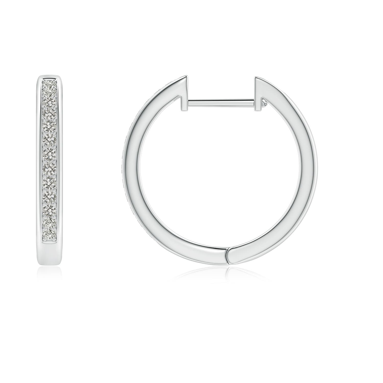 ANGARA Natural 0.21 Ct Pave-Set Diamond Hinged Hoop Earrings in 14K Solid Gold - Picture 14 of 34