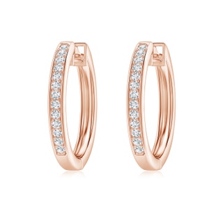 1.45mm GVS2 Pave-Set Diamond Hinged Hoop Earrings in 18K Rose Gold