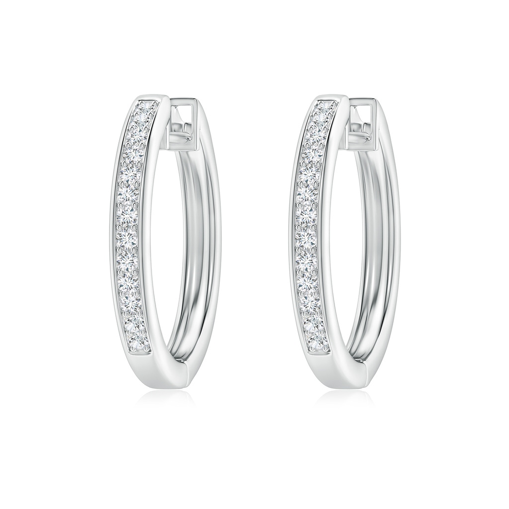 1.45mm GVS2 Pave-Set Diamond Hinged Hoop Earrings in P950 Platinum