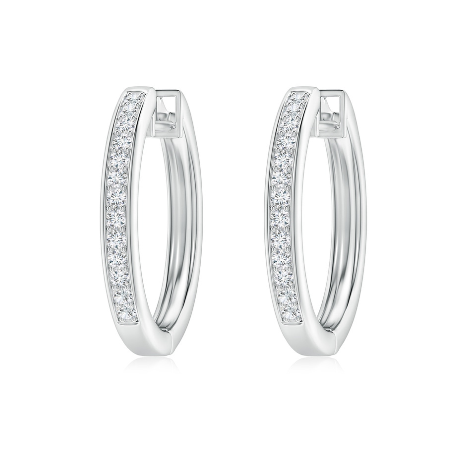 1.45mm GVS2 Pave-Set Diamond Hinged Hoop Earrings in P950 Platinum 