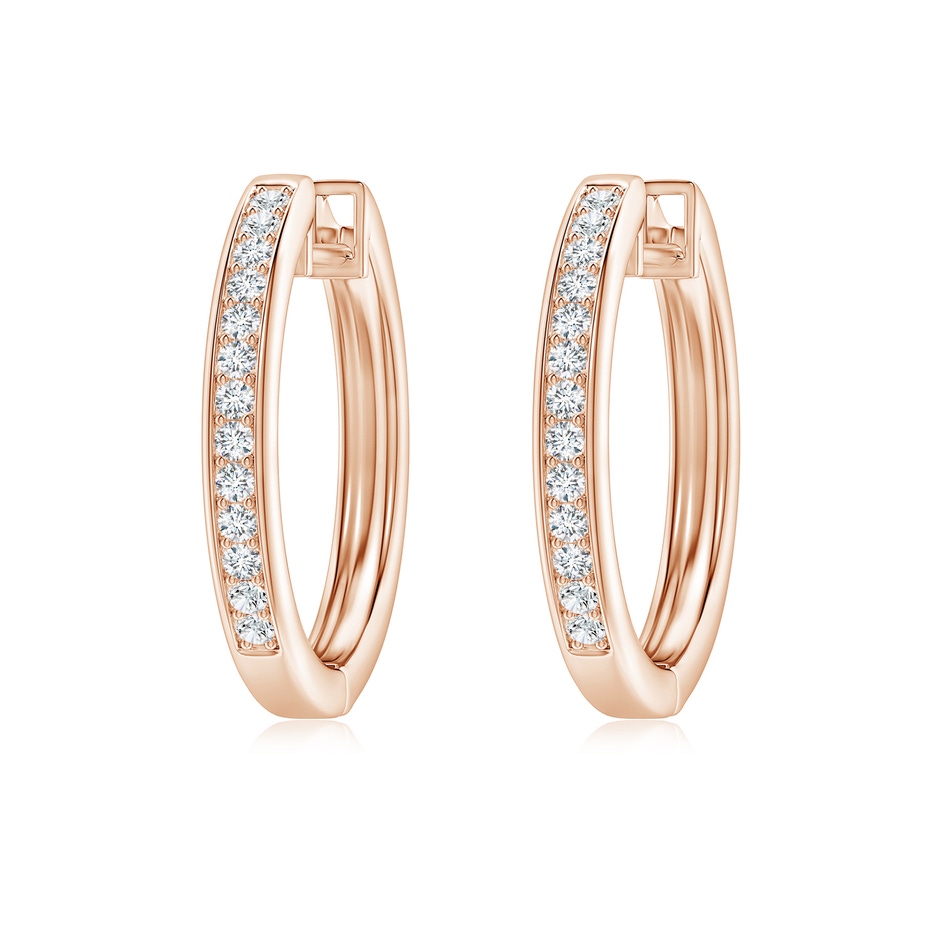 1.45mm GVS2 Pave-Set Diamond Hinged Hoop Earrings in Rose Gold 